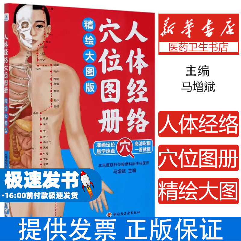 人体经络穴位图册 (精绘大图版) 马增斌 中国轻工业出版社 人体经络穴位 穴位图解 中医养生 穴位按摩 经络穴位 穴位挂图 穴位大全