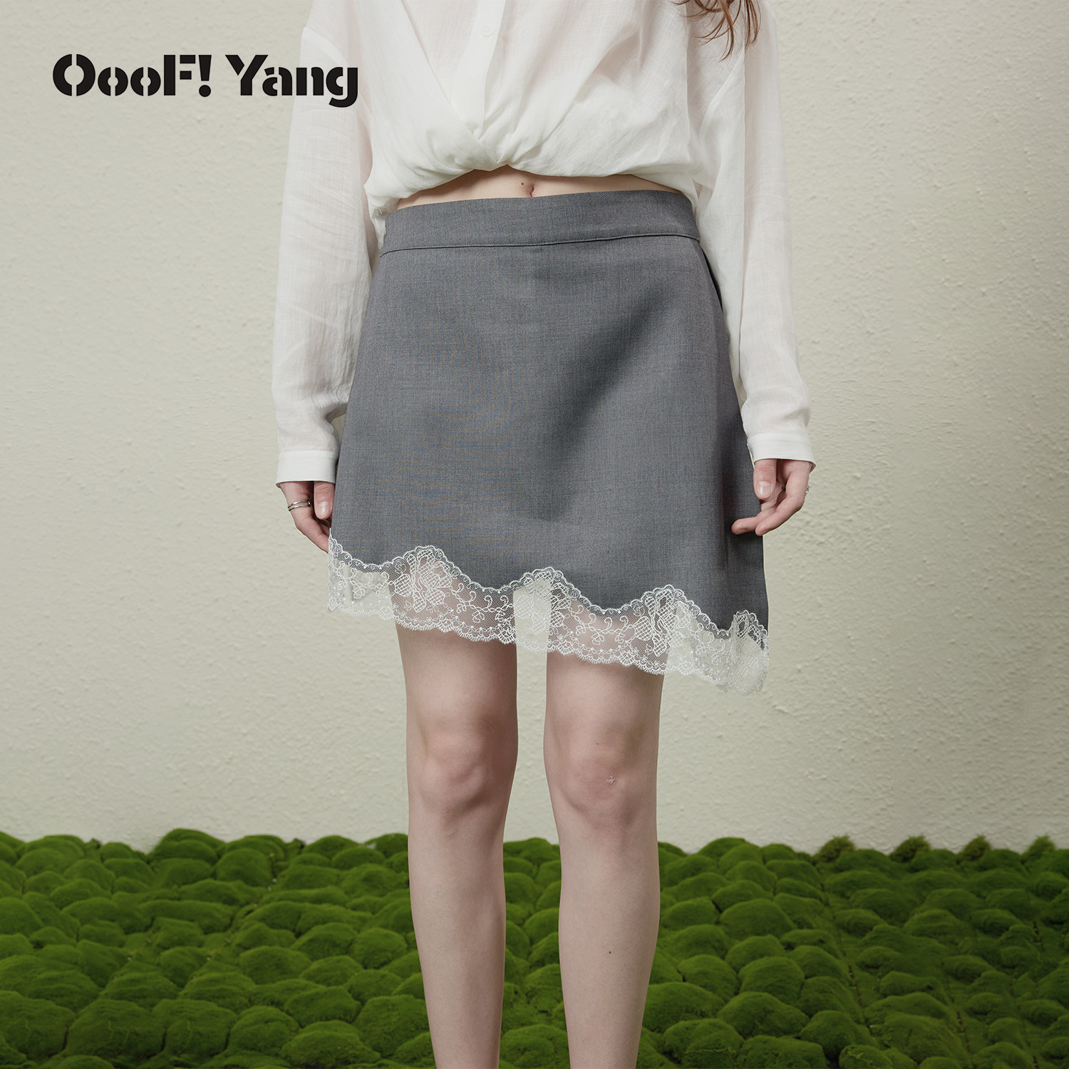 OooF!Yang侧开叉裙裤简约不规则A字裙高腰半身短裙女2026夏季新品