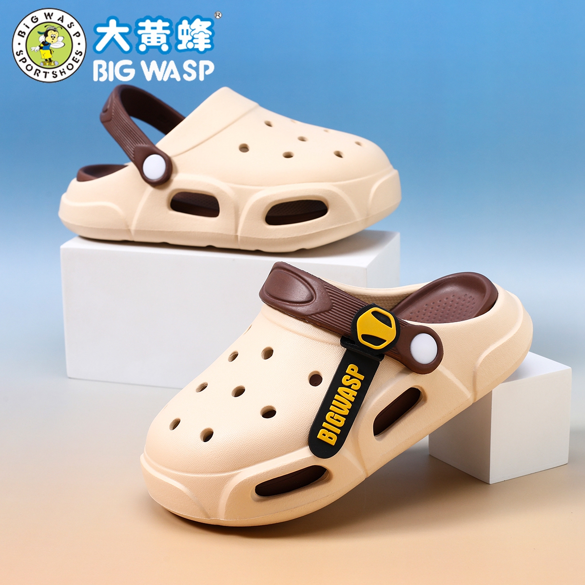 BIGWASP男款耐磨防滑游泳凉鞋拖
