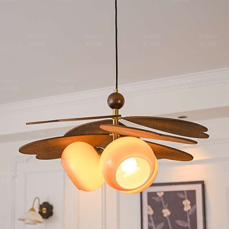 藤编吊灯卧室灯法式复古中古书房灯日式餐桌餐厅灯阳台灯