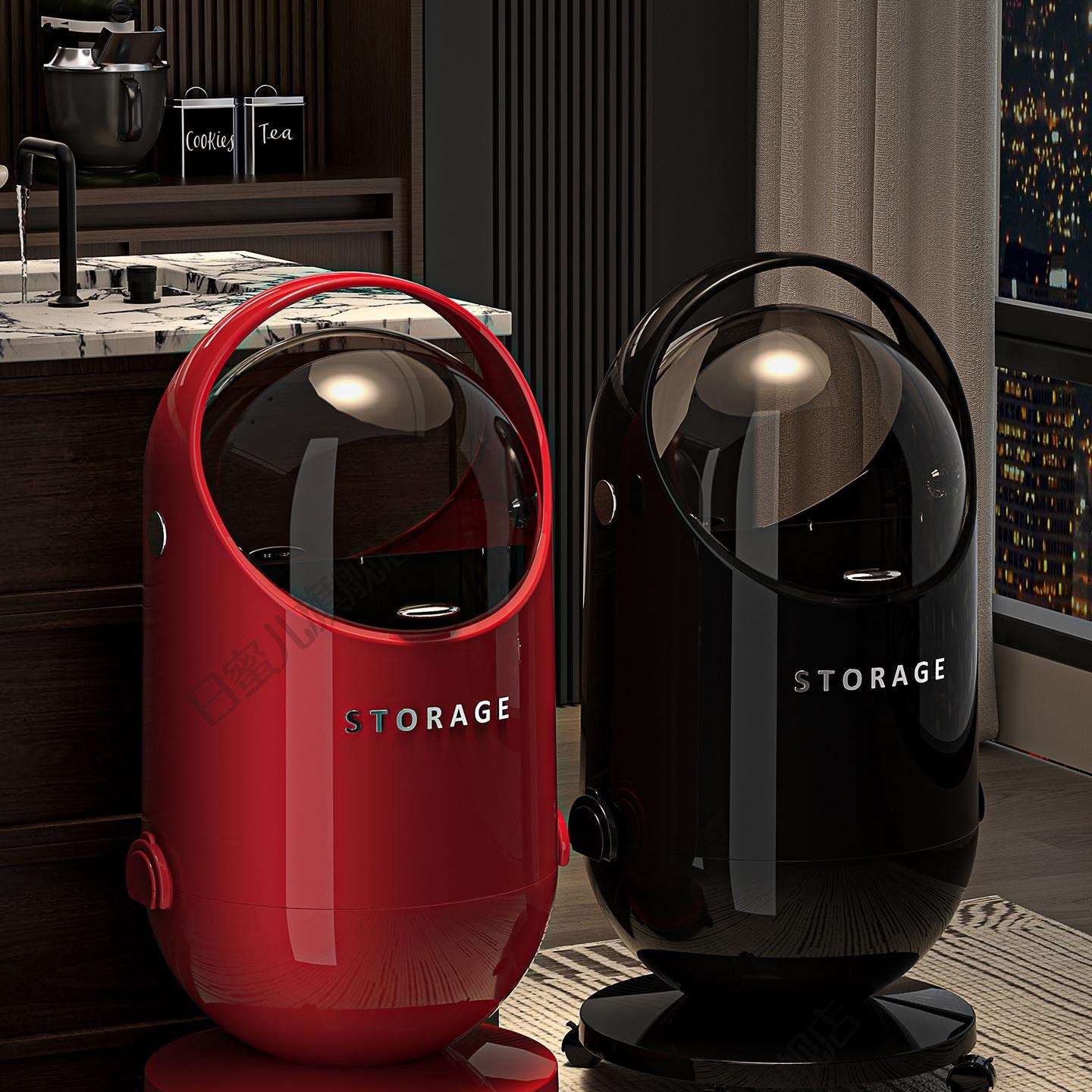 垃圾桶客厅家用大容量2025新款卧室轻奢高档高颜值带轮翻盖纸篓无