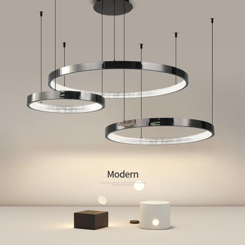 环形圆圈吊灯客厅灯现代简约大气2024新款轻奢感意式极简灯具