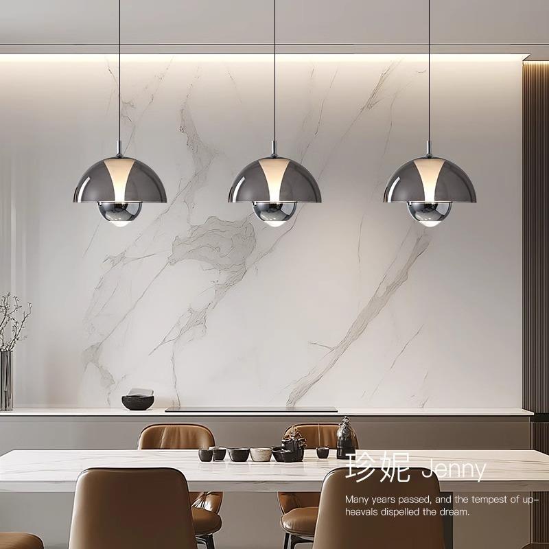 餐厅吊灯手扫升降轻奢花苞灯简约餐厅吧台设计师高级餐桌中山灯具