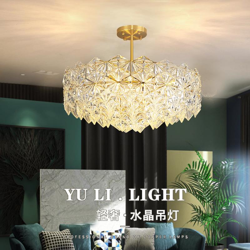 法式轻奢水晶吊灯创意主卧室灯玄关门厅装饰房间展厅大气客厅餐厅