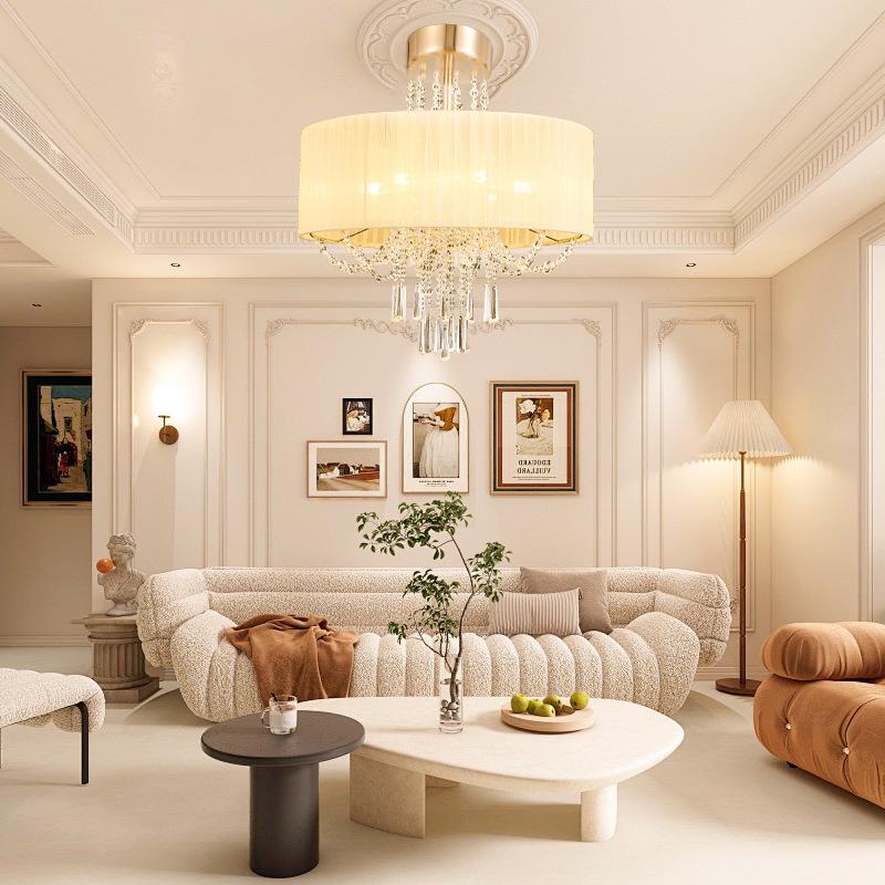 法式客厅复古轻奢K9水晶灯餐厅高档楼梯吊灯