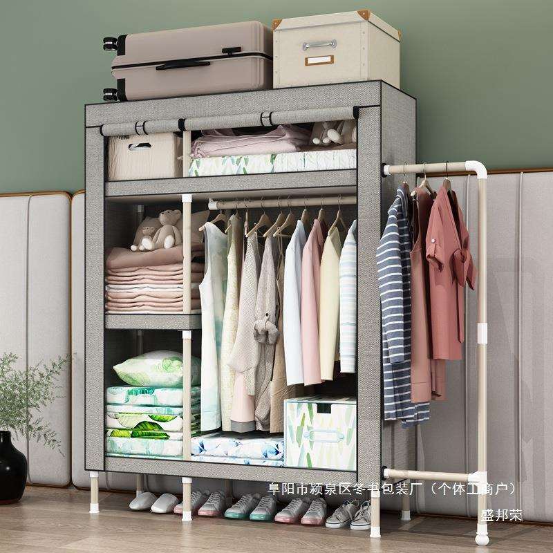家用简易衣柜布艺收纳加厚挂衣柜加粗卧室布衣柜钢管加固经济型