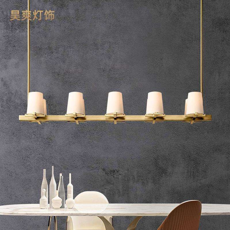 中山古镇餐厅灯吊灯全铜美式复古现代轻奢设计师出口别墅岛台灯具