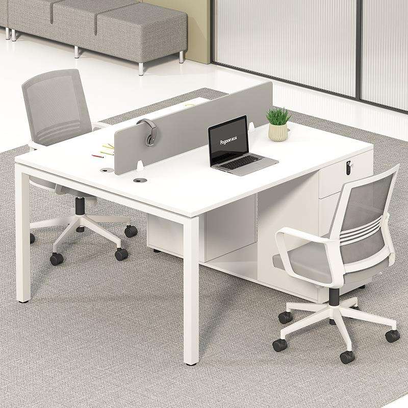 简约现代职员办公桌子组合办公家具24多6人位室电脑员工位白环保