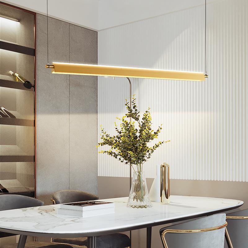 餐厅吊灯意式轻奢2024新款现代简约餐桌灯极简高端茶室一字长条灯