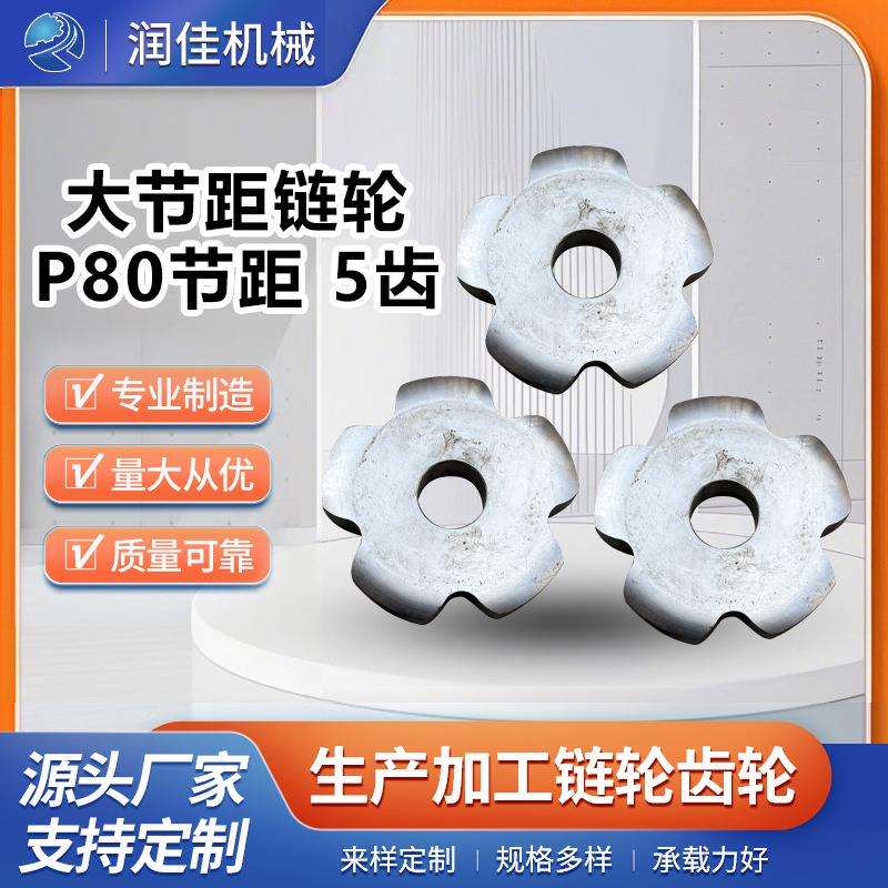 大节距链轮P80节距 5齿 工厂工业非标链轮输送链轮大节距链轮
