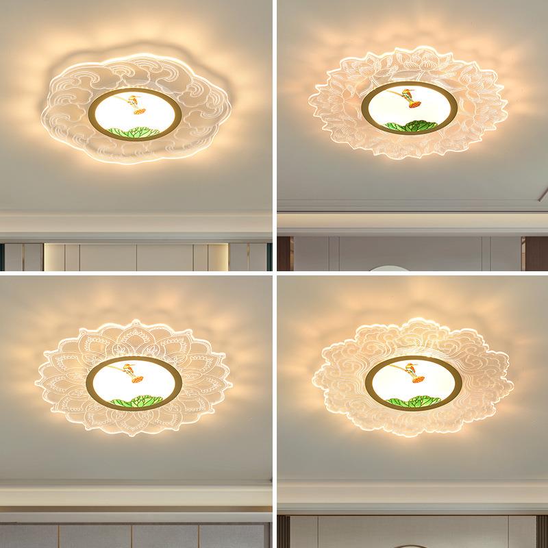 新中式主次卧室房间简约创意风格主灯圆形客厅餐厅吸顶灯LED灯具