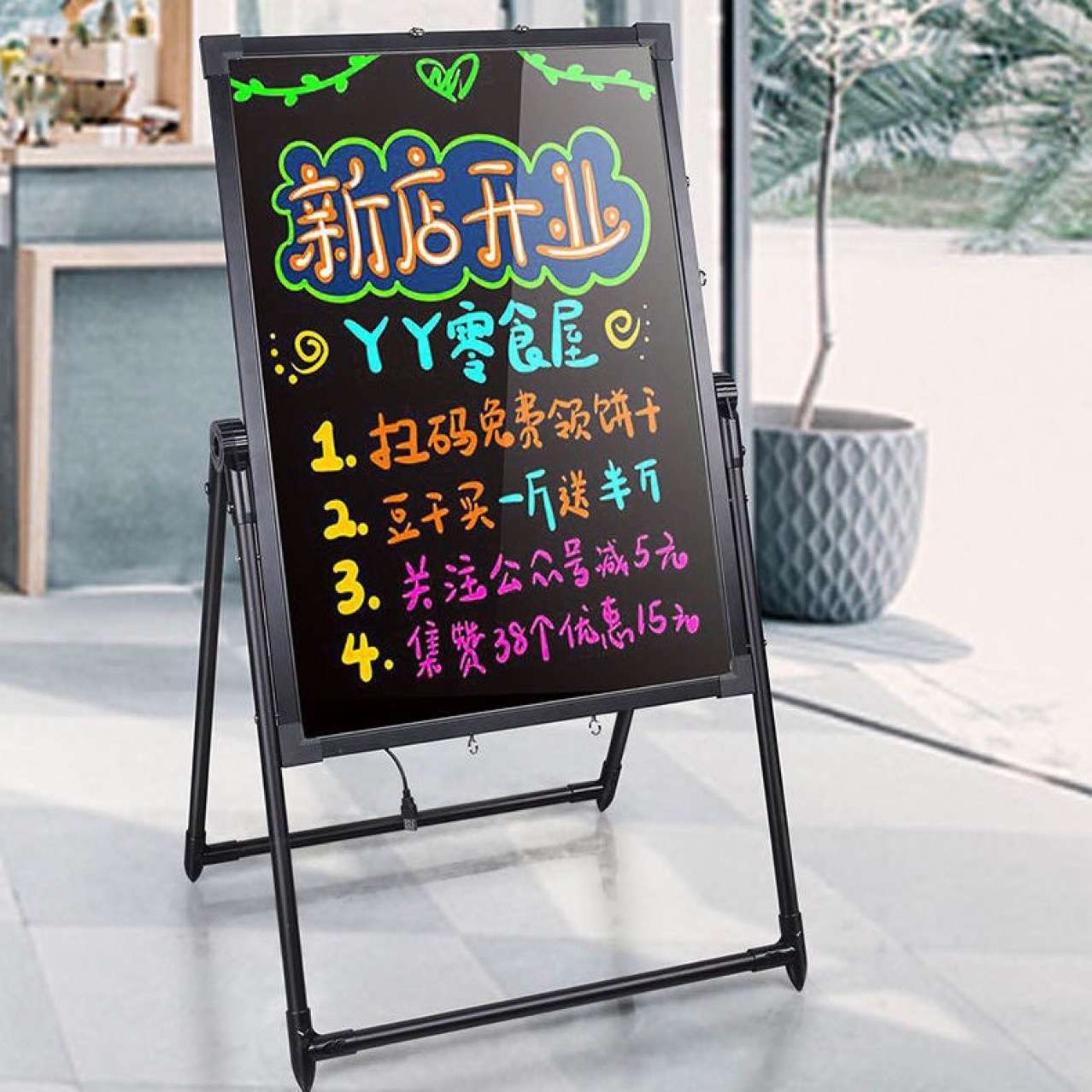 led荧光板发光黑板广告牌发光字板店铺展示牌荧光屏可擦写跨境
