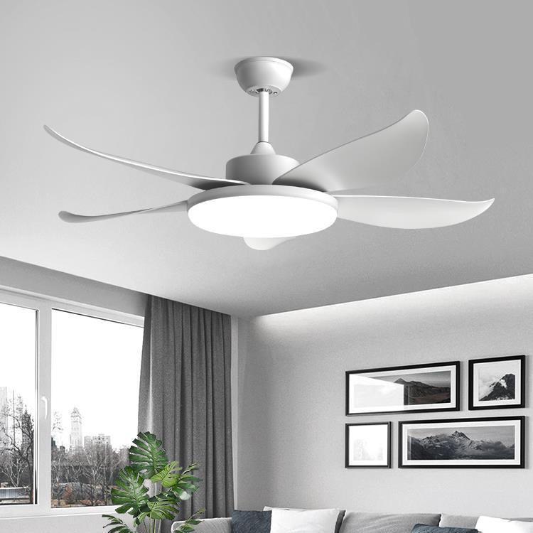 现代简约风扇灯吊灯2025年新款主卧室客厅餐厅带灯电风扇吊灯一体