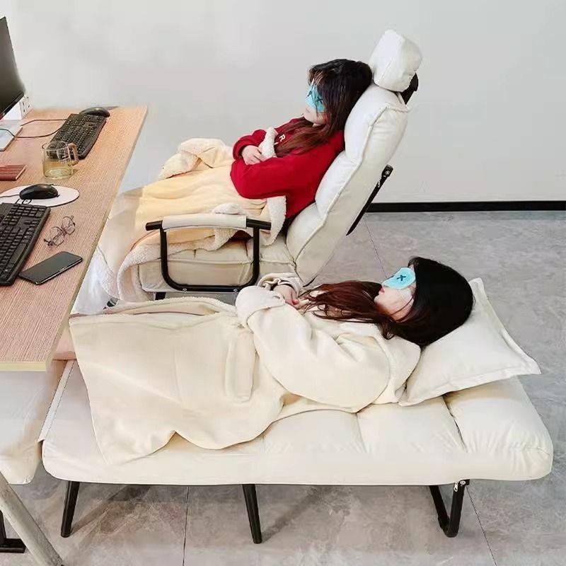 可躺可坐电脑椅沙发椅折叠躺椅办公室午睡神器午休单人床一体两用