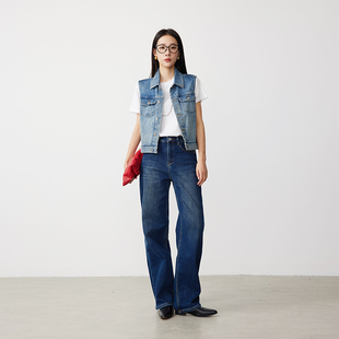 ATUMU「直筒裤系列」暖冬上新 丨高腰女修身加绒显瘦牛仔裤AT178