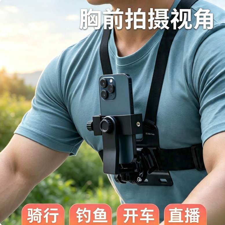 便携式胸前固定运动相机手机支架