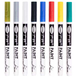 油漆笔0.7mm极细针管彩色笔diy卡纸手绘高光笔金银色白色油性记号勾线笔工业用补漆笔不易掉色防水设计绘画笔