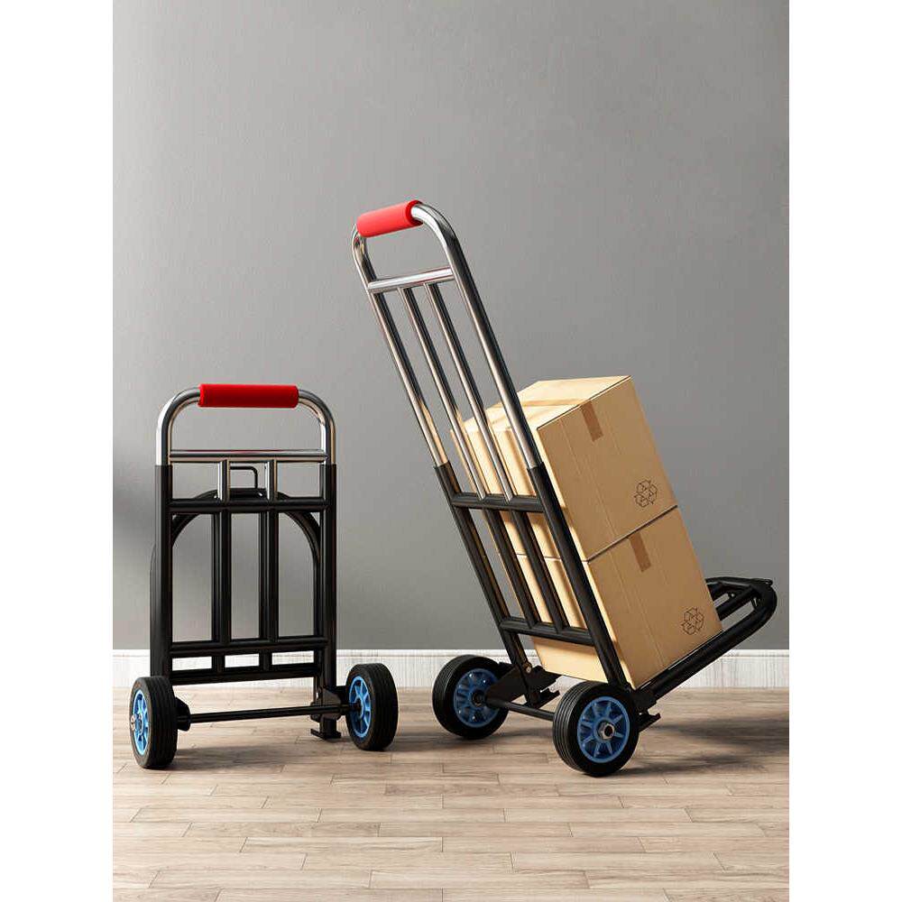 两轮手拉车小拖车便携式可折叠家用行李小拉杆车爬楼手推车搬运车