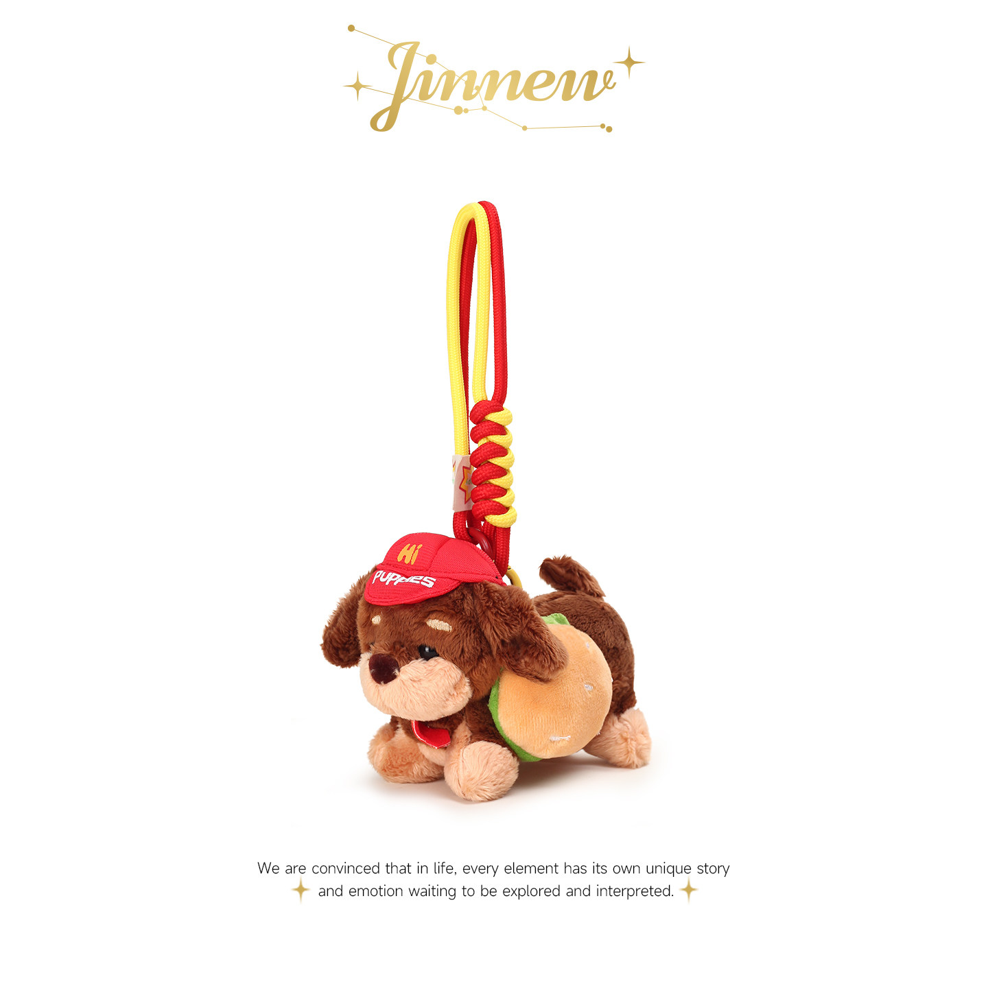 Jinnew原创汉堡腊肠狗毛绒玩偶公仔书包托特包挂件钥匙扣背包挂饰图片