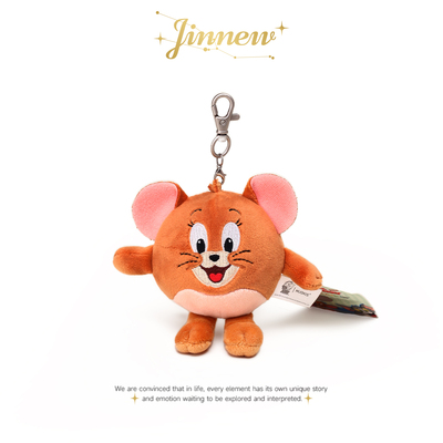Jinnew正版猫和老鼠杰利鼠解压捏捏球毛绒公仔书包包挂件钥匙扣