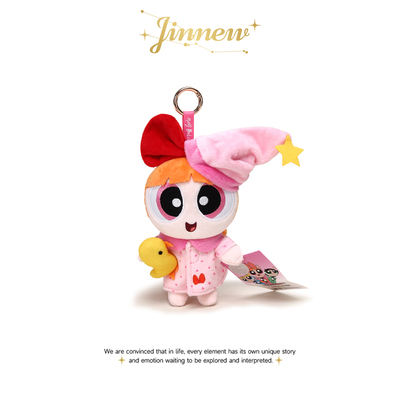Jinnew正版联名飞天小女警泡泡毛绒公仔玩偶情侣书包包挂件钥匙扣