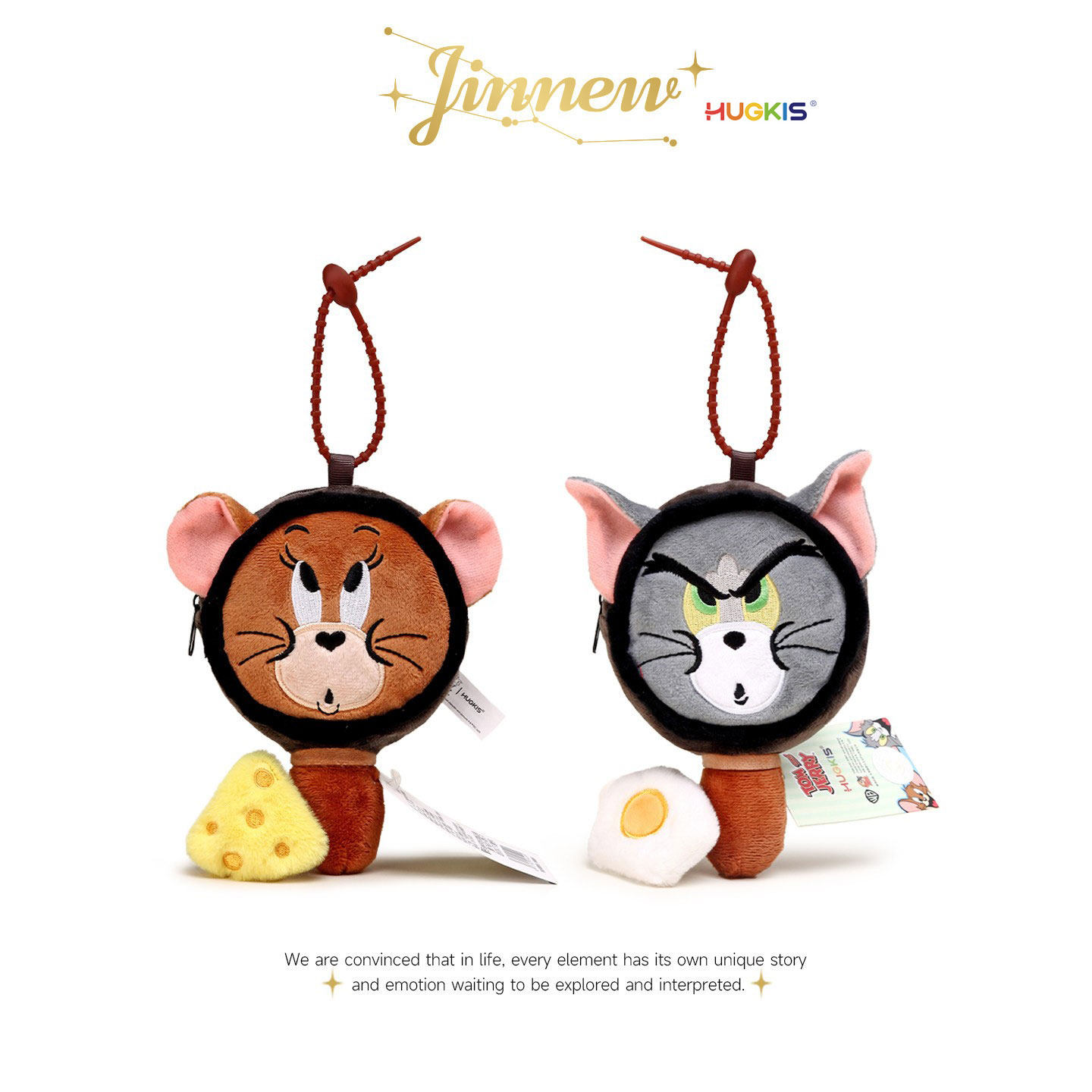 Jinnew正版授权猫和老鼠毛绒磁吸零钱包挂件可爱耳机包收纳包挂饰图片