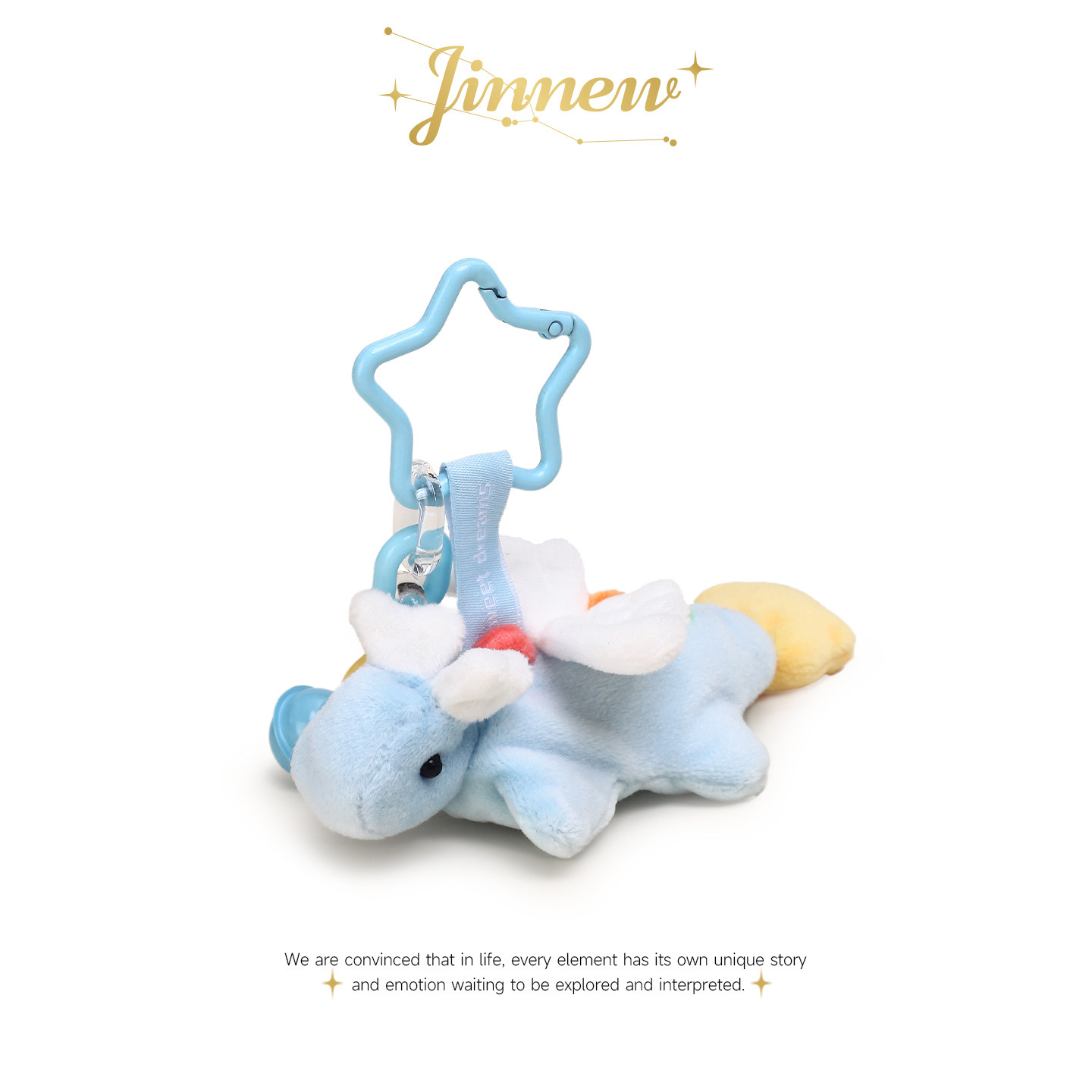 Jinnew原创可爱蓝色天空小飞龙毛绒玩偶公仔情侣书包包挂件钥匙扣