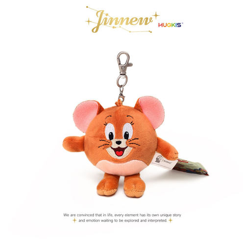 Jinnew正版猫和老鼠杰利鼠解压捏捏球毛绒公仔书包包挂件钥匙扣