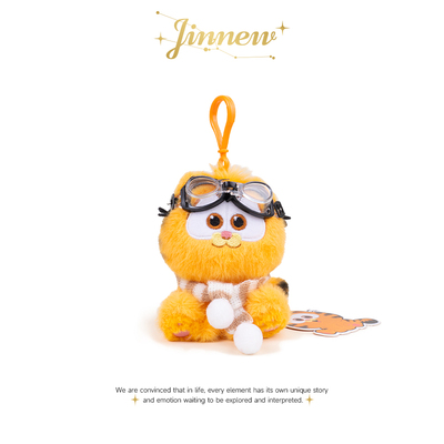 Jinnew正版条纹围巾加菲猫挂件