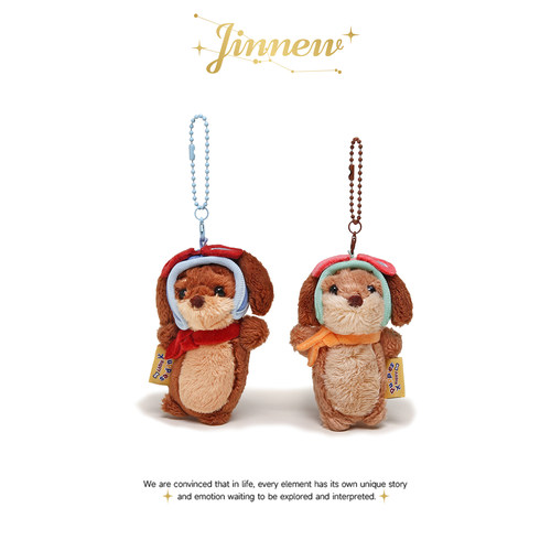 Jinnew原创腊肠狗小狗闺蜜磁吸双人一对书包包挂件钥匙扣情侣礼物