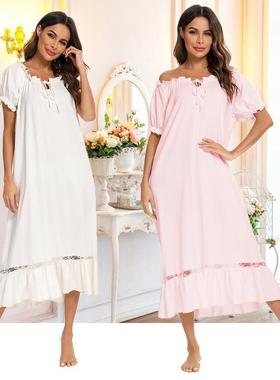 Casual Clothes Home Comfortable Nightdress Sleeve Short