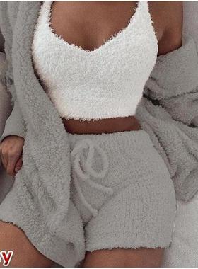 suit pajamas Womens clothes women shorts casual home plush