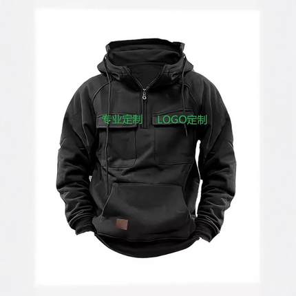 loose sweatshirt men pullover solid color black blue green