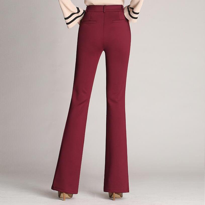 Flared trousers large size bell bottom womens straight high