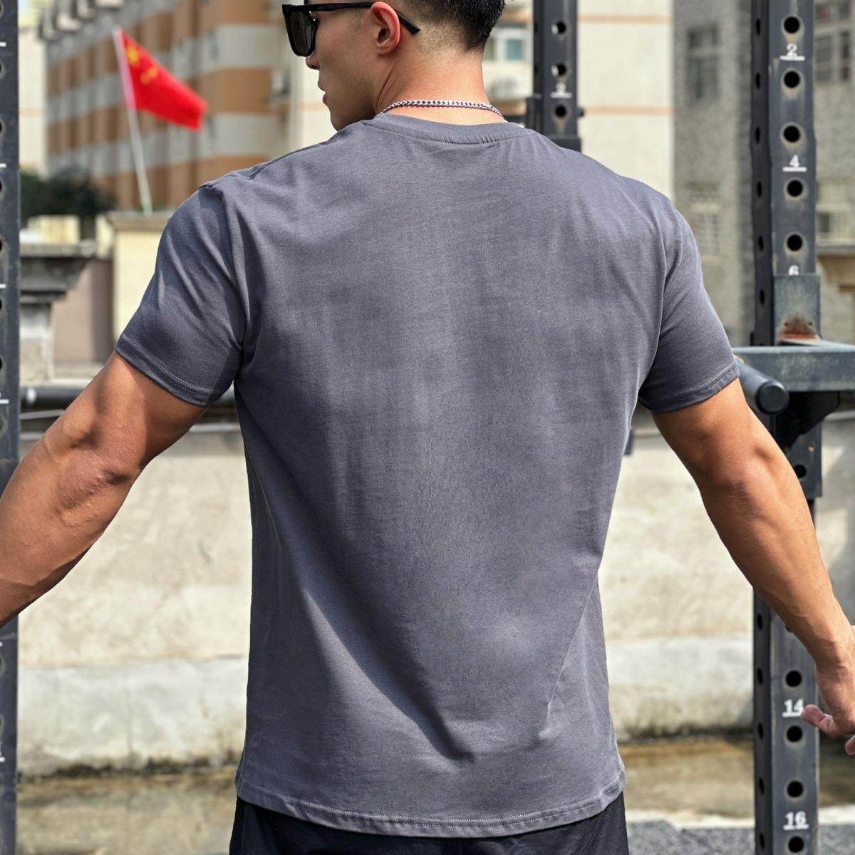 Sports Running Sleeve Muscle T-Shirt Cotton Training