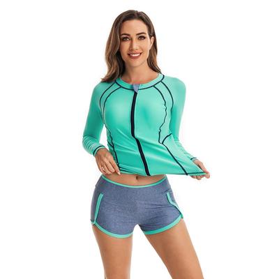 tankini womens cardigan zipper swimsuit long-sleeved womens
