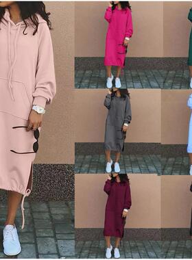 hoodies dress for women celmia fashion hooded long vestidos