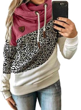 stitching casual fashion color fleece sweatshirt contrast