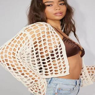 baring women for knitted sexy belly hollow girl hot