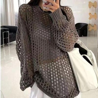 top drapey women Knitted protection long-sleeved loose