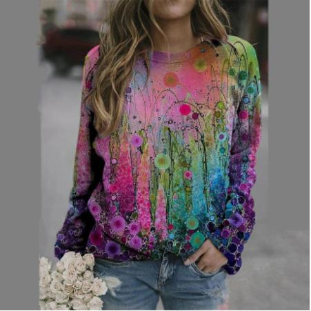 hoodie round women painting hoodies abstract hoodies d
