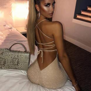 gold hip neck slit square solid silk color dress wrapped