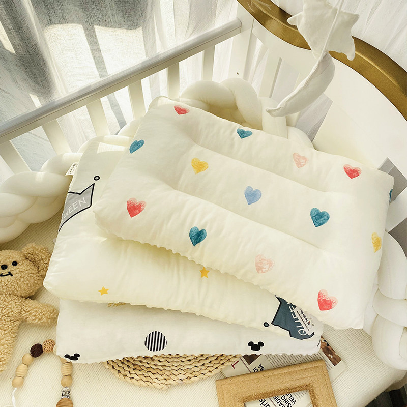 速发儿童体头护颈棉季纯四透气枕套枕芯整枕洗学生幼儿园可爱枕头