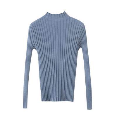 Slim half turtleneck thickened sweater for women with long