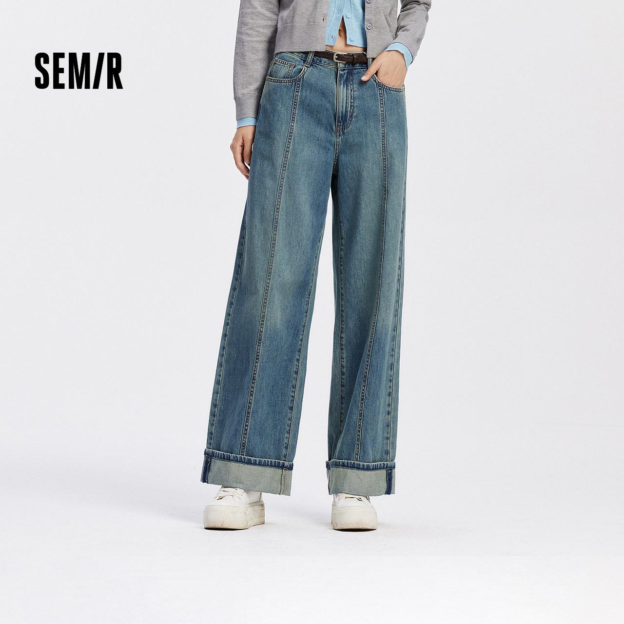 森马牛仔裤女直筒长裤宽松阔腿裤百搭休闲商场同款2025秋季新款,女装/女士精品,牛仔裤,淘宝优惠券,粉丝福利购,淘宝优惠卷