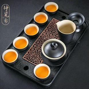 简约家用客厅轻奢现代整套懒人自动泡茶壶茶杯 小茶盘功夫茶具套装