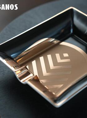 Habanos哈伯纳斯LCDH世纪雪茄烟叶正品双槽雪茄黑金雪茄烟灰缸