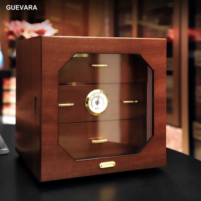 雪松木三层大容量可视雪笳烟盒