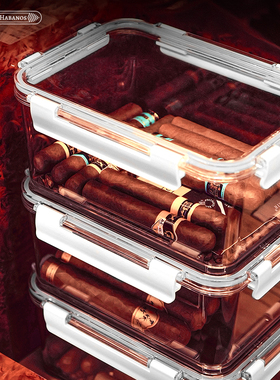 LOH雪茄醇化保湿盒 便携式旅行保湿盒 进口食品级ABS树脂密封防水