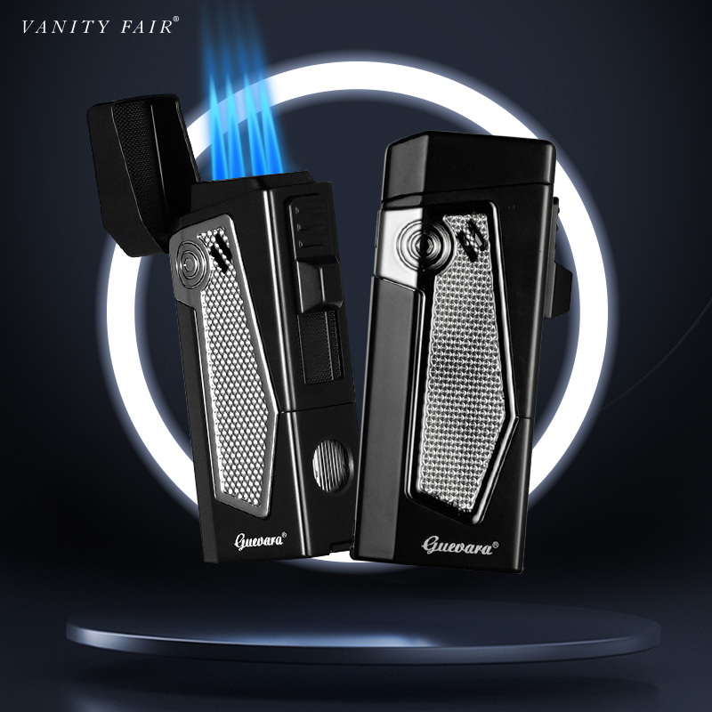 GUEVARA合金个性四火雪茄打火机